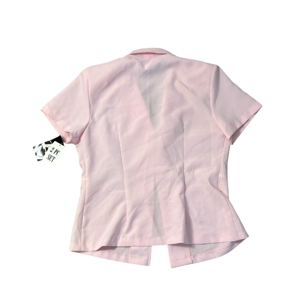 Women's Light Pink Short Sleeve Blazer - Picture 2 of 4
